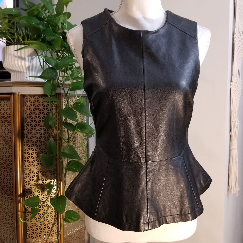 LEATHER PEPLUM S